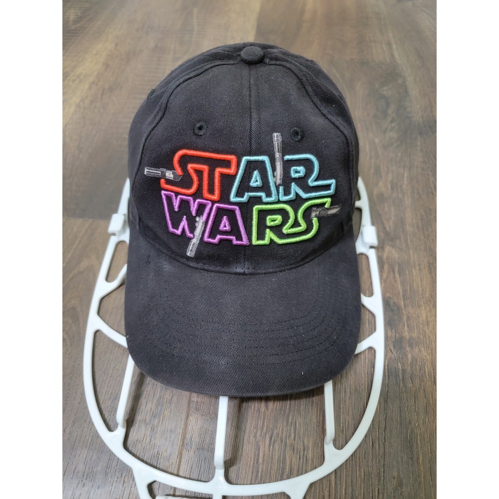 Disney Parks Star Wars Black Baseball Cap Hat Multicolor Logo Adult‎ Adjustable
